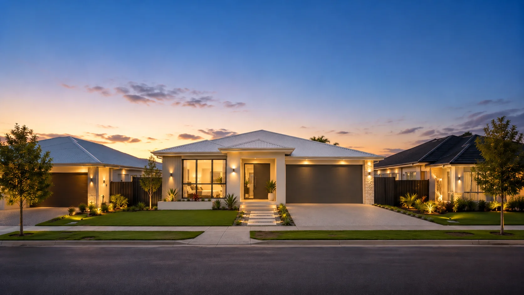 The completed home built on the block